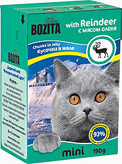 BOZITA Mini Reindeer Tetra Recart консервы для кошек кусочки в желе с Мясом Оленя