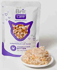 Brit Care Cat Pouches Chicken & Cheese Kitten Пауч для кошек и котят Курица и сыр.