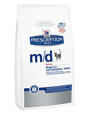 Hill's PD Feline M/D Хиллс Диета для кошек лечение сахарного диабета, ожирение 1,5кг