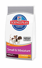 Hill's SP Canin Adult Small & Miniature Light with Chicken Хиллс сухой корм для взрослых собак миниатюрных размеров с курицей Облегченный