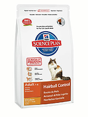 Hill's SP Feline Adult Hairball Control Хиллс сухой корм для взрослых кошек для выводы шерсти из желудка со вкусом курицы