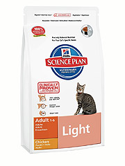 Hill's SP Feline Adult Light Chicken Хиллс сухой корм для взрослых кошек со вкусом курицы Облегченный