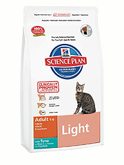 Hill's SP Feline Adult Light Tuna Хиллс сухой корм для взрослых кошек со вкусом тунца Облегченный