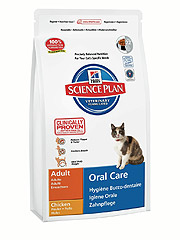 Hill's SP Feline Adult Oral Care Хиллс сухой корм для взрослых кошек со вкусом курицы  Уход за зубами