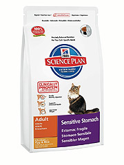 Hill's SP Feline Adult Sensitive Stomach Хиллс сухой корм для взрослых кошек с чувствительным желудком с яйцом и рисом