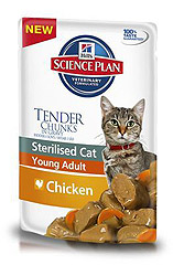 Hill's SP Feline Young Adult Sterilised Cat with chicken Хиллс Пауч для взрослых стерилизованных кошек со вкусом курицы