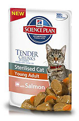 Hill's SP Feline Young Adult Sterilised Cat with Salmon Хиллс Пауч для взрослых стерилизованных кошек со вкусом лосося