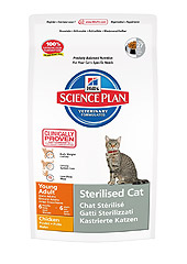 Hill's SP Feline Young Adult SterilisedCat Хиллс сухой корм для взрослых стерилизованных кошек со вкусом курицы