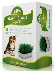 Альпийские луга Травка для кошек (лоток) 120 гр