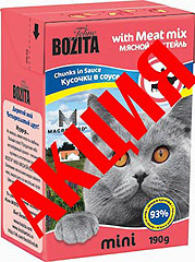 BOZITA Mini Meat Mix Tetra Recart консервы для кошек кусочки в соусе Мясной Микс