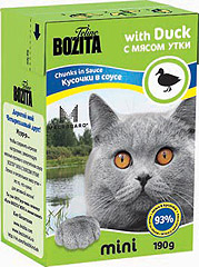 BOZITA Mini Duck Tetra Recart консервы для кошек кусочки в соусе с Мясом Утки