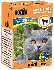 BOZITA Mini Lamb Tetra Recart консервы для кошек кусочки в желе с Мясом Ягненка