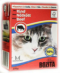 BOZITA Feline Beef Sauce консервы для кошек Кусочки в соусе Говядина