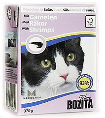 BOZITA Feline Shrimps Sauce консервы для кошек Кусочки в соусе Креветки