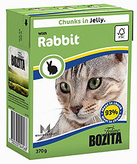 BOZITA Feline Rabbit Jelly консервы для кошек Кусочки в желе Кролик