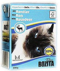 BOZITA Feline Reindeer Sauce консервы для кошек Кусочки в соусе с Оленем