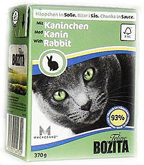 BOZITA Feline Rabbit Sauce консервы для кошек Кусочки в соусе Кролик