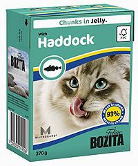 BOZITA Feline Haddock Jelly консервы для кошек Кусочки в желе Морская рыба