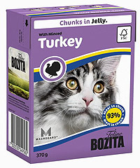 BOZITA Feline Minced Turkey Jelly консервы для кошек Кусочки в желе Рубленая индейка