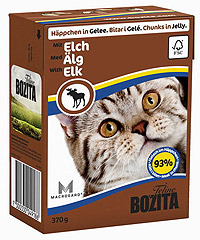 BOZITA Feline Elk Jelly консервы для кошек Кусочки в желе с мясом Лося