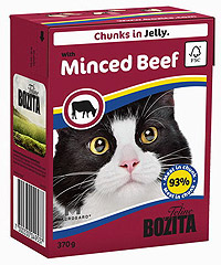 BOZITA Feline Beef Jelly консервы для кошек Кусочки в желе Рубленая Говядина