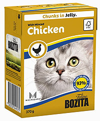 BOZITA Feline Minced Chicken Jelly консервы для кошек Кусочки в желе Рубленая курица