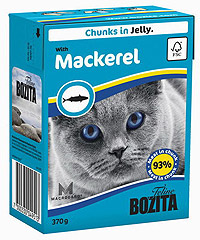 BOZITA Feline Mackerel Jelly консервы для кошек Кусочки в желе со Скумбрией