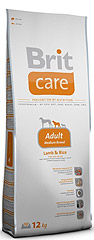 Brit Care Adult Medium Breed Lamb & Rice для взрослых собак Средних пород с Ягненком и рисом.