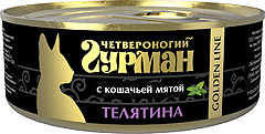 Четвероногий Гурман консервы для кошек Голден Телятина с мятой натуральная в желе