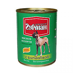 Четвероногий гурман  Мясное ассорти для собак мясо с бараниной 340 гр. х 12 шт.