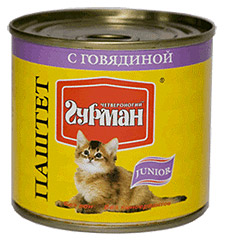 Четвероногий гурман  Паштет для котят с говядиной