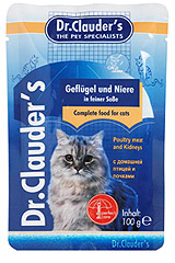 Dr. Clauder`s (Доктор Клаудер) Кусочки в желе для кошек с лососем и форелью 100гр. х 20шт., (пауч)