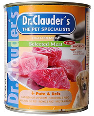 Dr. Clauder`s (Доктор Клаудер) Паштет для собак с индейкой и рисом 800гр. х 6шт.
