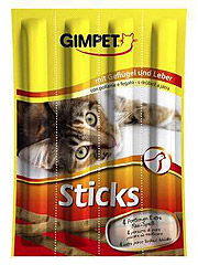 Gimpet (Джимпет) Sticks Колбаски птица+печень для кошек 4 шт 20гр