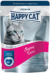 Happy Cat (Хэппи Кэт) консервы для кошек Нежные кусочки в желе Тунец (пауч)