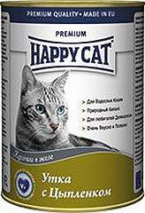 Happy Cat (Хэппи Кэт) Кусочки в желе Утка и цыпленок
