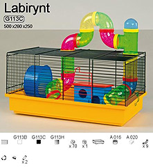 INTER-ZOO Клетка для грызунов LABIRYNT 500х280х245мм (цветная)