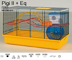 INTER-ZOO Клетка для грызунов PIGI II 500х280х315мм (цветная)