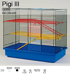 INTER-ZOO Клетка для грызунов PIGI III 500х280х435мм (цветная)