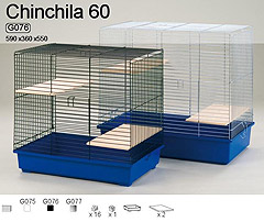 INTER-ZOO Клетка для грызунов с 2-мя деревянными полками CHINCHILA 590х360х550мм (цветная)