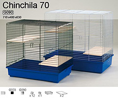 INTER-ZOO Клетка для грызунов с 2-мя деревянными полками CHINCHILA 70 710х400х630мм