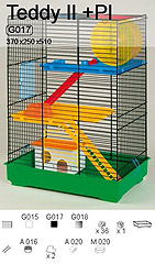 INTER-ZOO Клетка для грызунов TEDDY II 370х250х510мм (цветная)