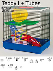 INTER-ZOO Клетка для грызунов TEDDY I+туннель 370х250х385мм