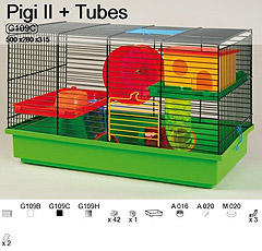 INTER-ZOO Клетка для грызунов+туннель PIGI II 500х280х310мм (цинк)