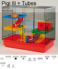 INTER-ZOO Клетка для грызунов+туннель PIGI III 500х280х435мм