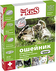 Ms. Kiss (М. Кисс) Ошейник для кошек репеллентный 38см белый