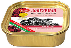 Зоогурман Мясное ассорти для собак говядина 300гр.х 24 шт. (ламистр)