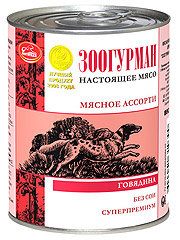 Зоогурман Мясное ассорти для собак говядина 350гр. х 20 шт.