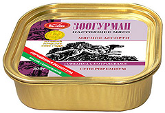 Зоогурман Мясное ассорти для собак говядина с потрошками 300гр. х 24 шт.(ламистр)