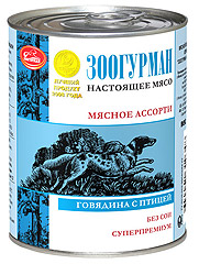 Зоогурман Мясное ассорти для собак говядина с птицей 350гр. х 20 шт.